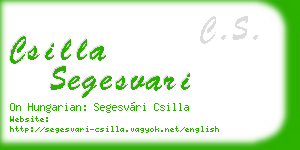 csilla segesvari business card
