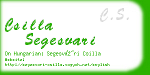 csilla segesvari business card